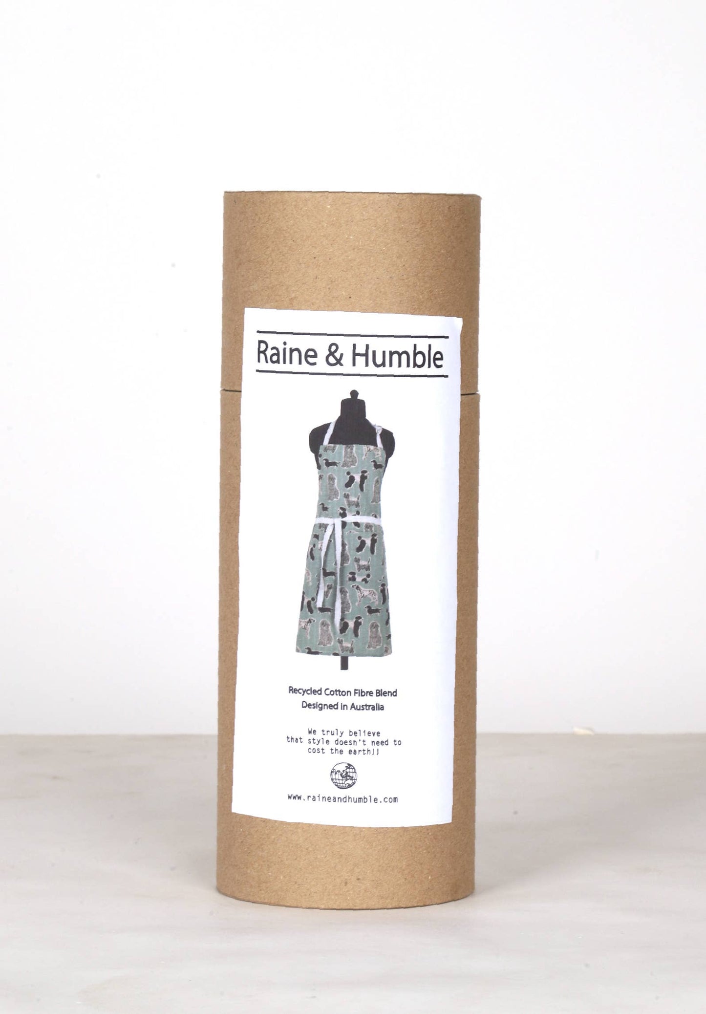 Dog Print Standard Tie Apron - Aqua Storm - Raine & Humble