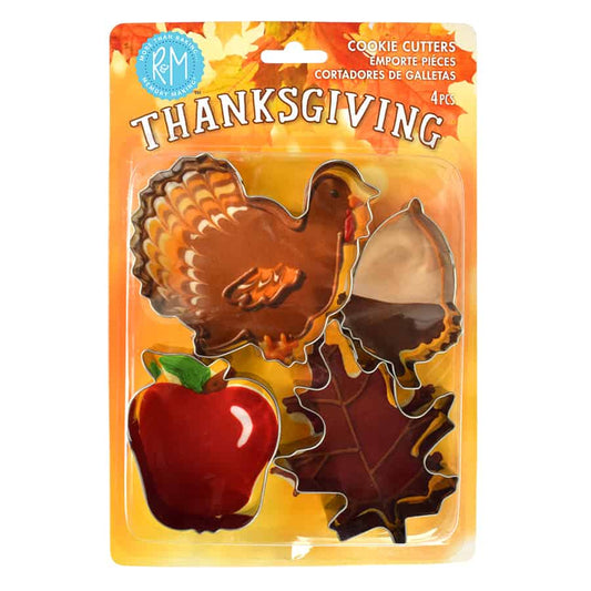 Thanksgiving 4 PC S/S Cookie Cutter Set Carded