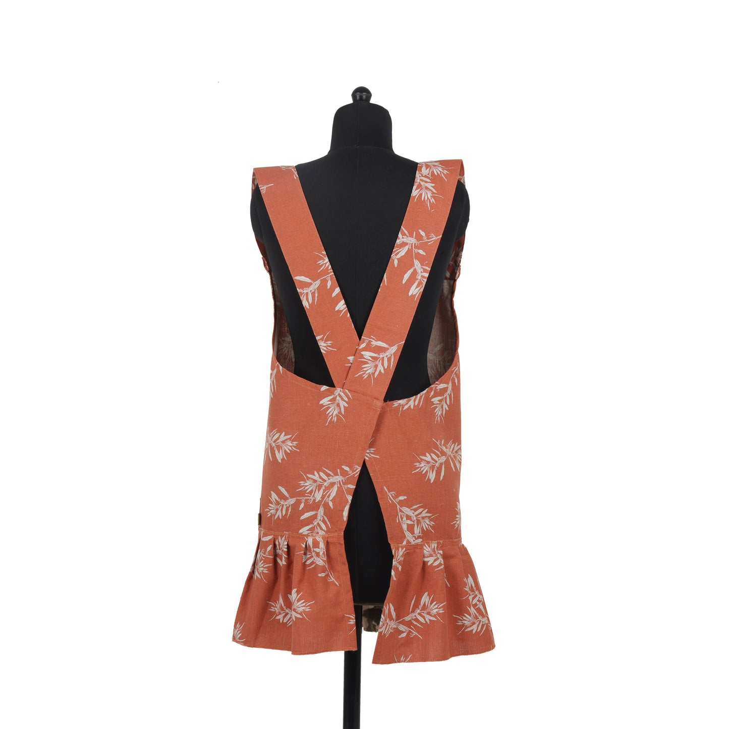 Ruffled Pinafore Olives Apron - Cinnamon- Raine & Humble