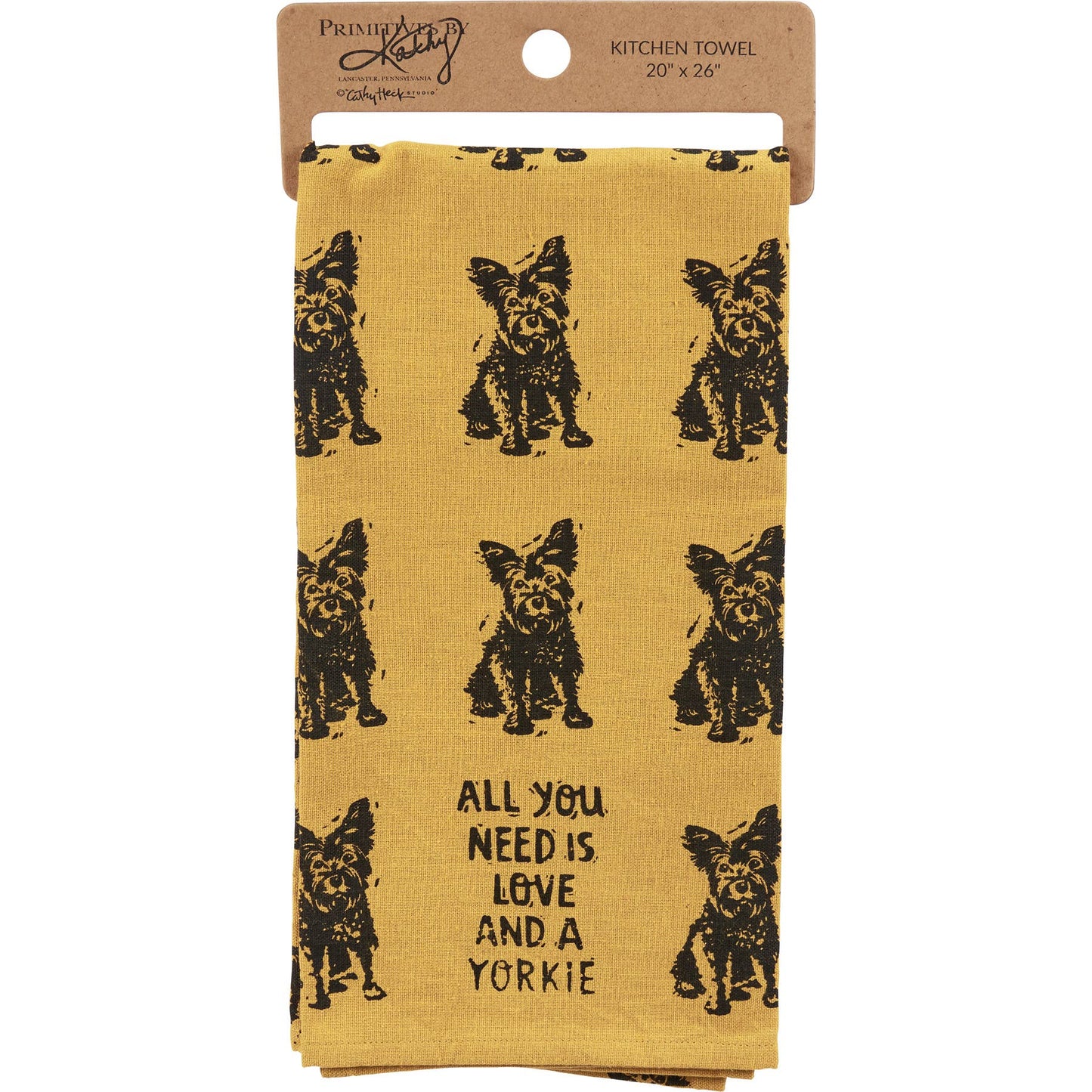 Love And A Yorkie Kitchen Towel - Primitives by Kathy