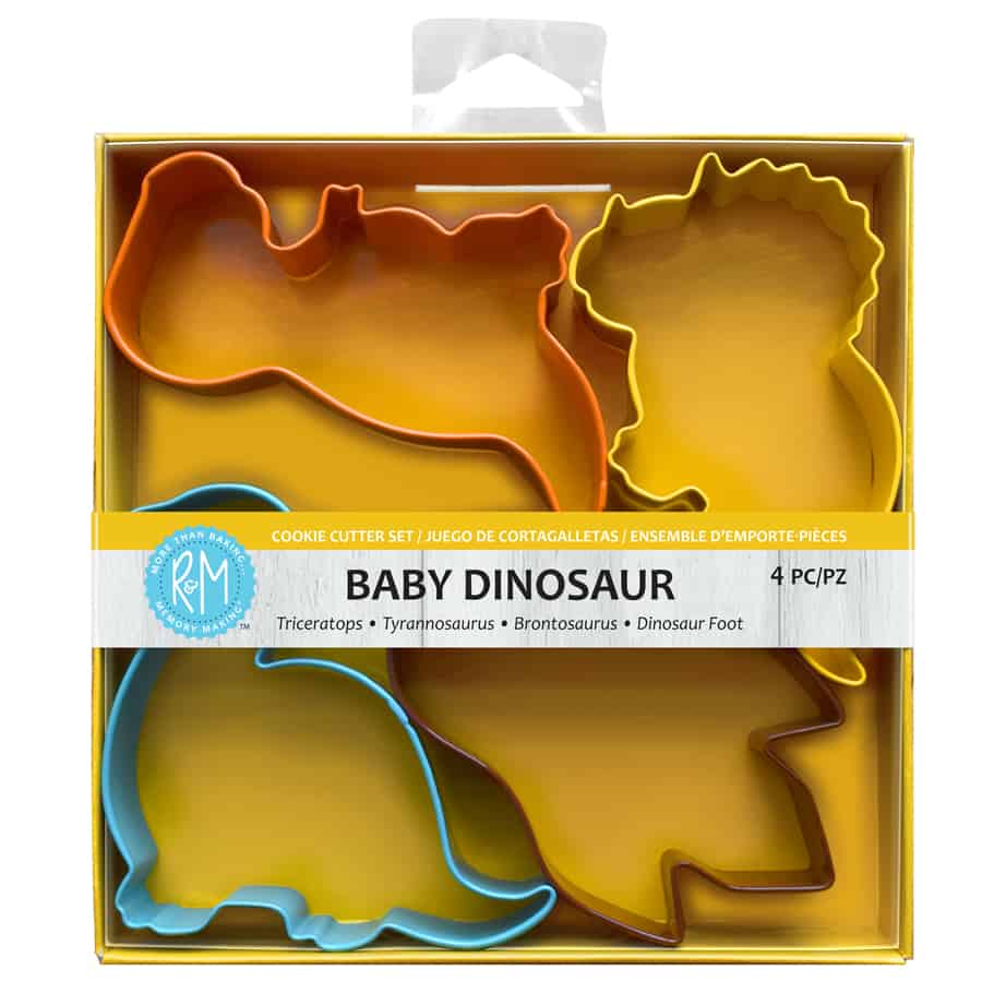 Dinosaur 4 pc Color Cookie Cutters Set - R&M