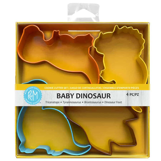 Dinosaur 4 pc Color Cookie Cutters Set - R&M