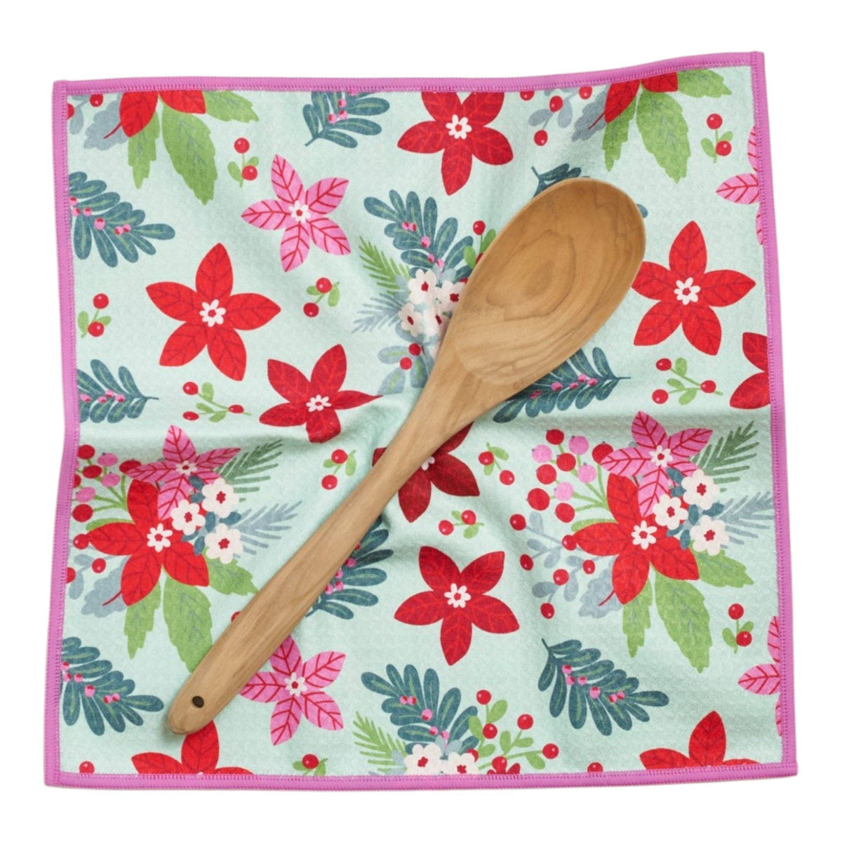 Once Again Home Co. - Mighty Mini Towel (Set of 3) Reversible - Signature Poinsettia Garden