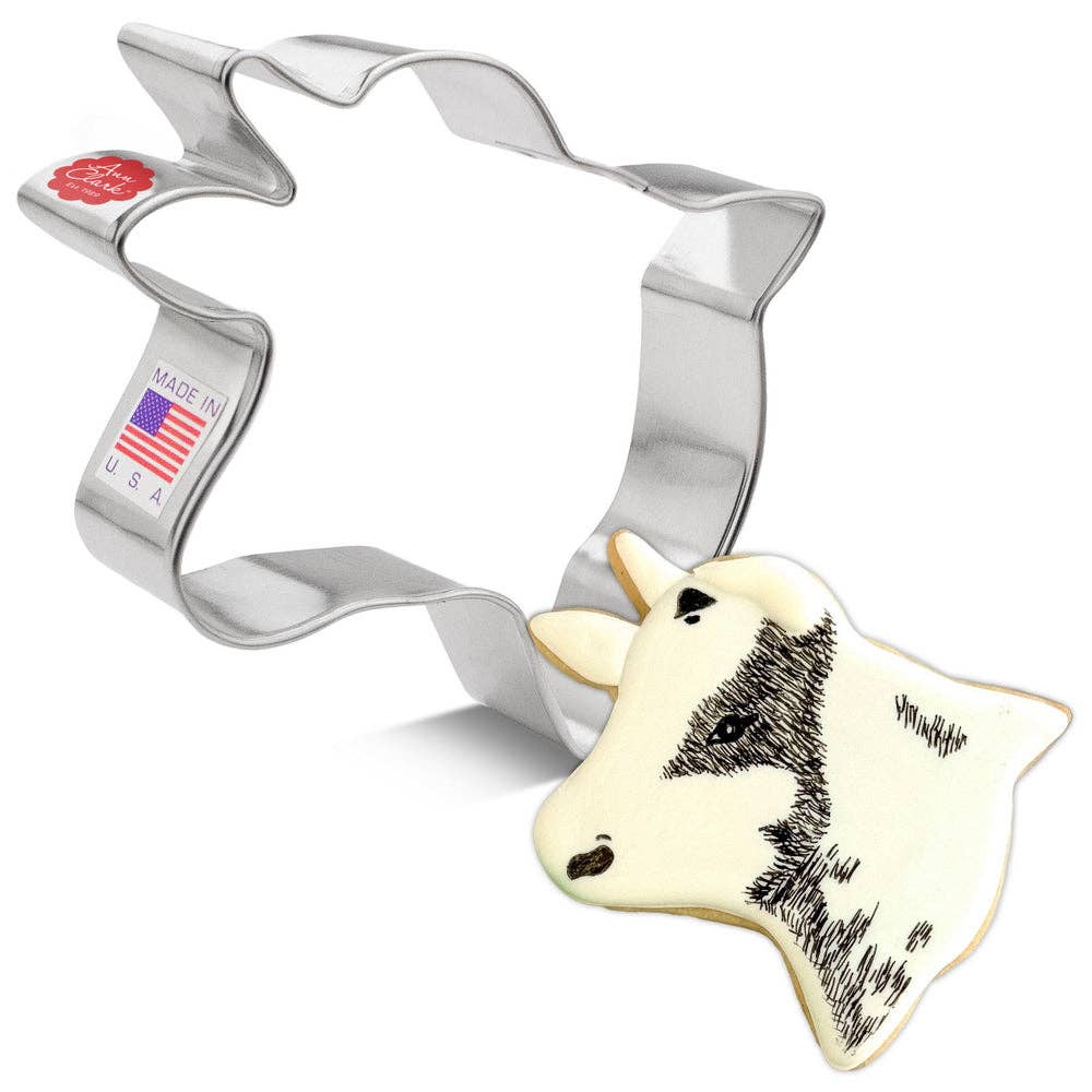 Cow Head Cookie Cutter, 4"- Ann Clark