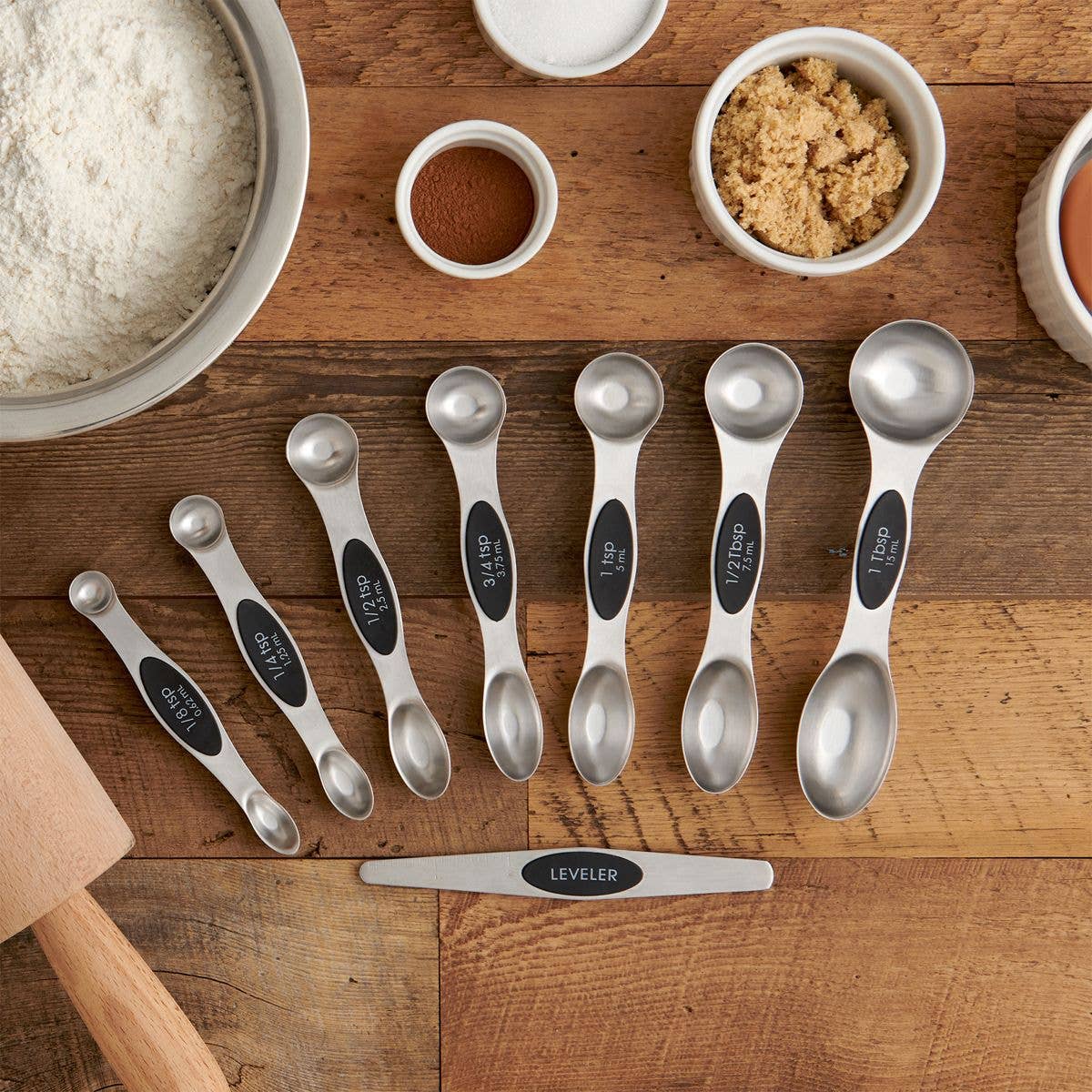 Magnetic Measuring Spoons – Dual-Sided with Leveler - Harold Import Co.