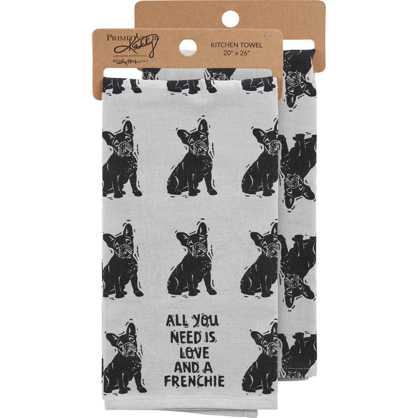 Love And A Frenchie Kitchen Towel - Primitives by Kathy