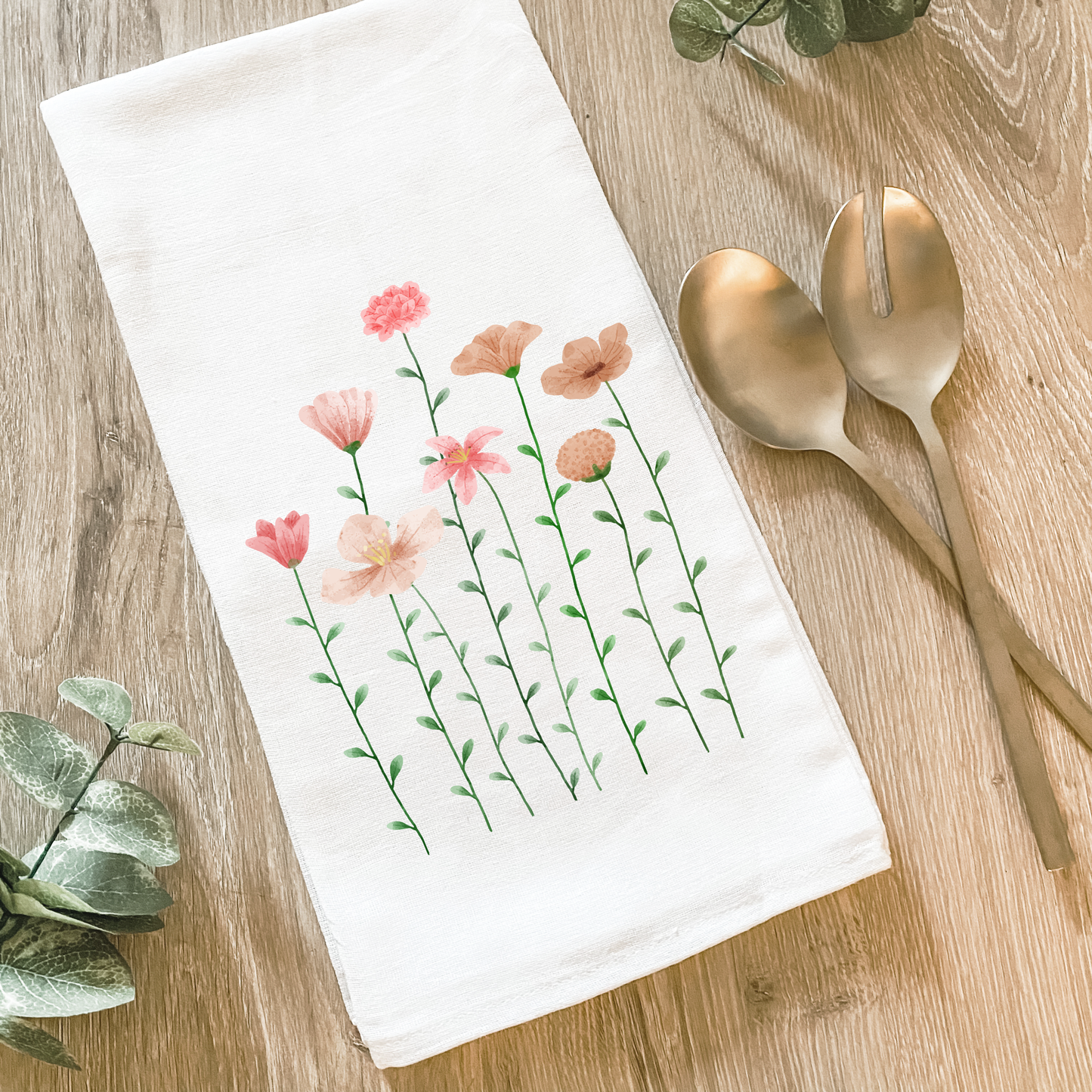 Tall Wildflowers Cotton Tea Towel- Lissi Designs