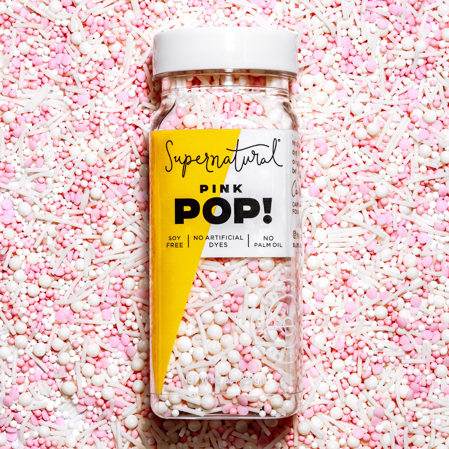 Pink Pop Dye-Free Nonpareils Sprinkles - Supernatural