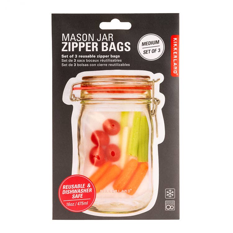 Medium Zipper Mason Jar Bag