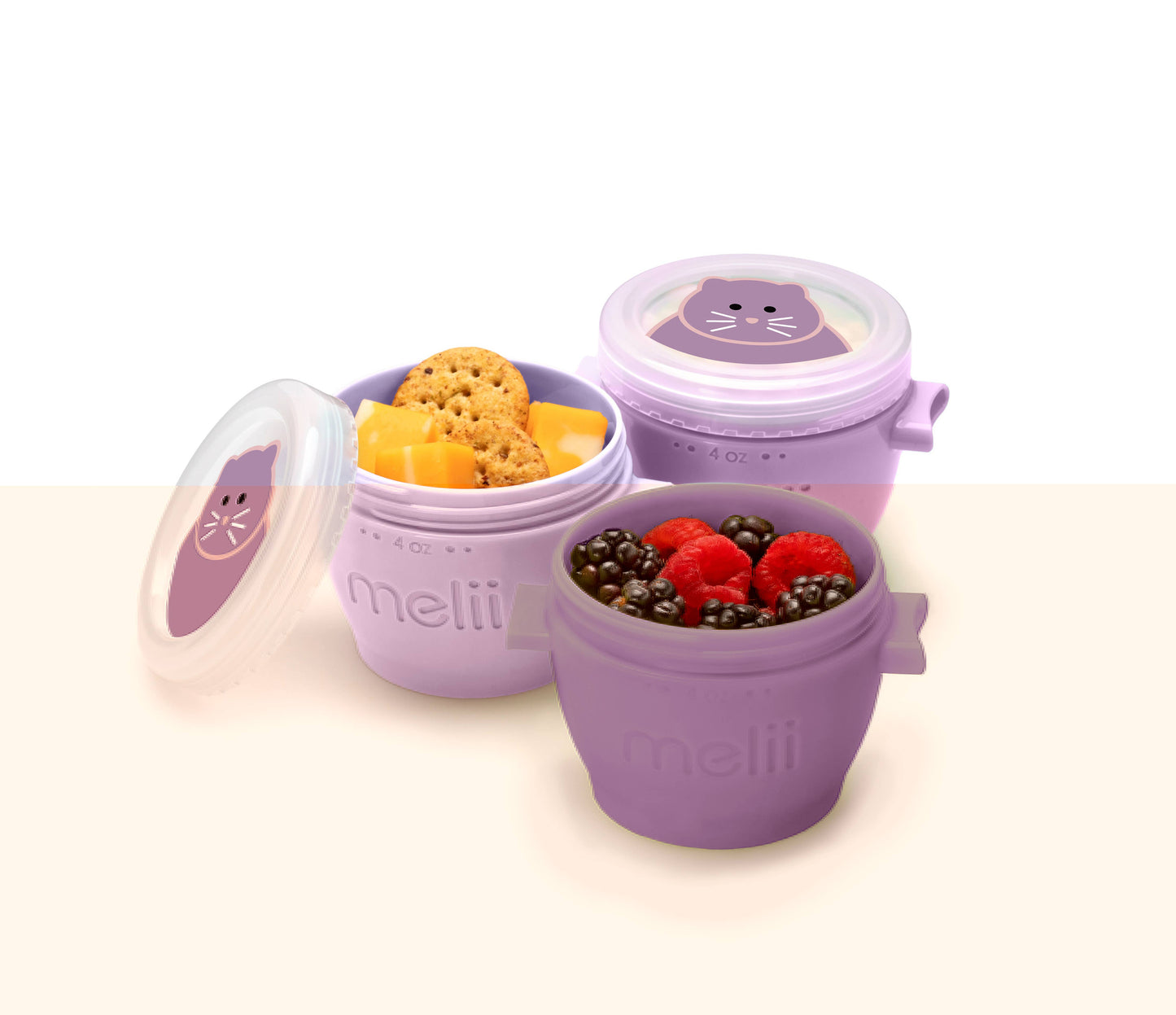 melii - 4oz Snap & Go Pods - 4 Freezer & Snack Containers