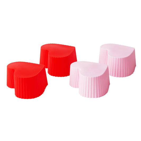 Bakelicious Silicone Cupcake Liners Heart, Set 12, 3" - Fox Run