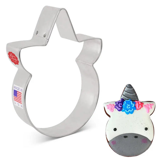Unicorn Face Cookie Cutter, 3 7/8"- Ann Clark