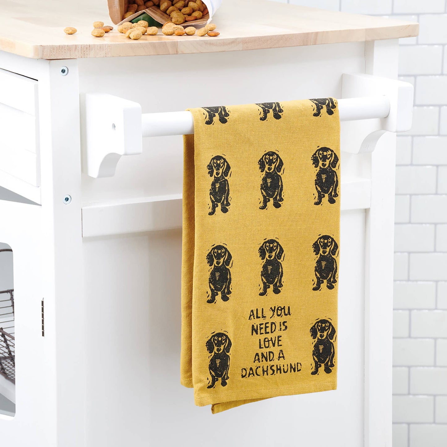Love And A Dachshund Kitchen Towel - Primitives by Kathy