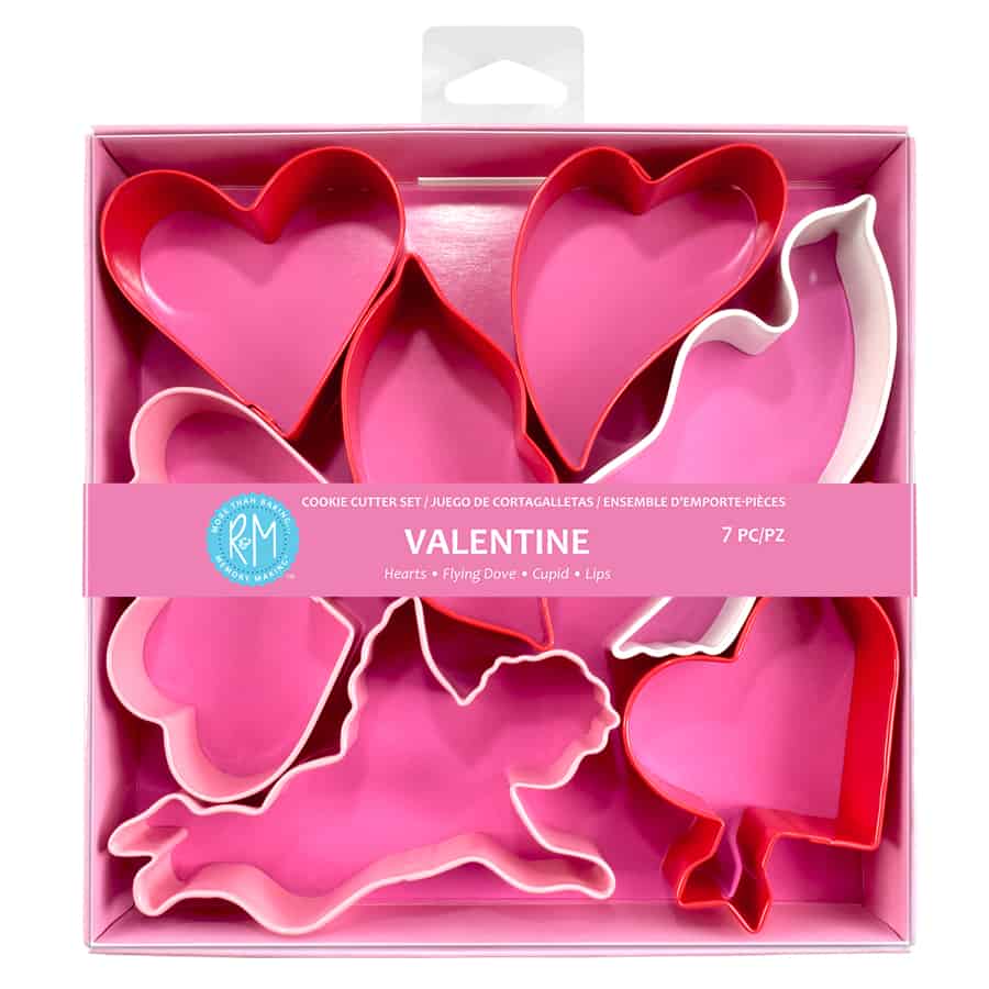 Valentine 7 PC Color Cookie Cutter Set - R&M International