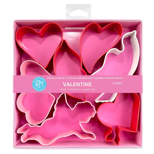 Valentine 7 PC Color Cookie Cutter Set - R&M International