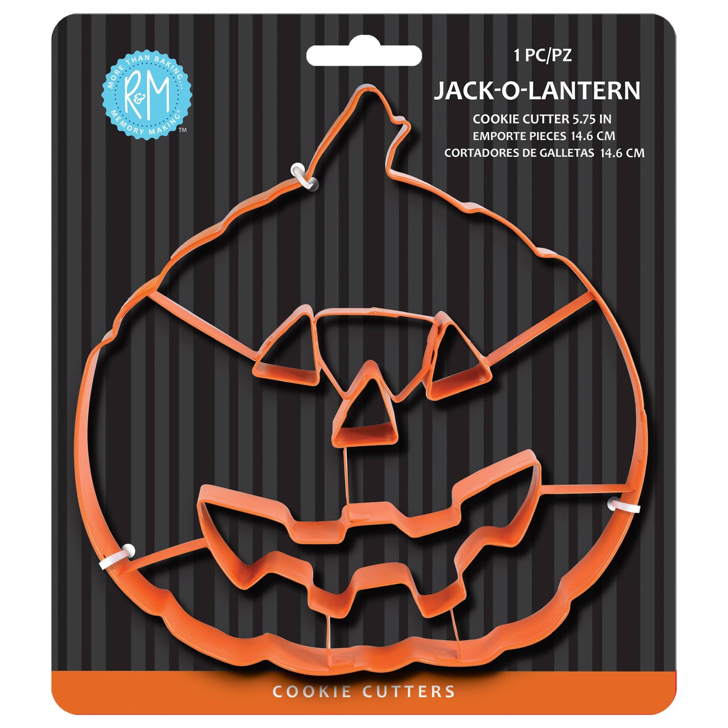Jack-O-Lantern W/ Cutouts Cookie Cutter (Orange, 5.75")
