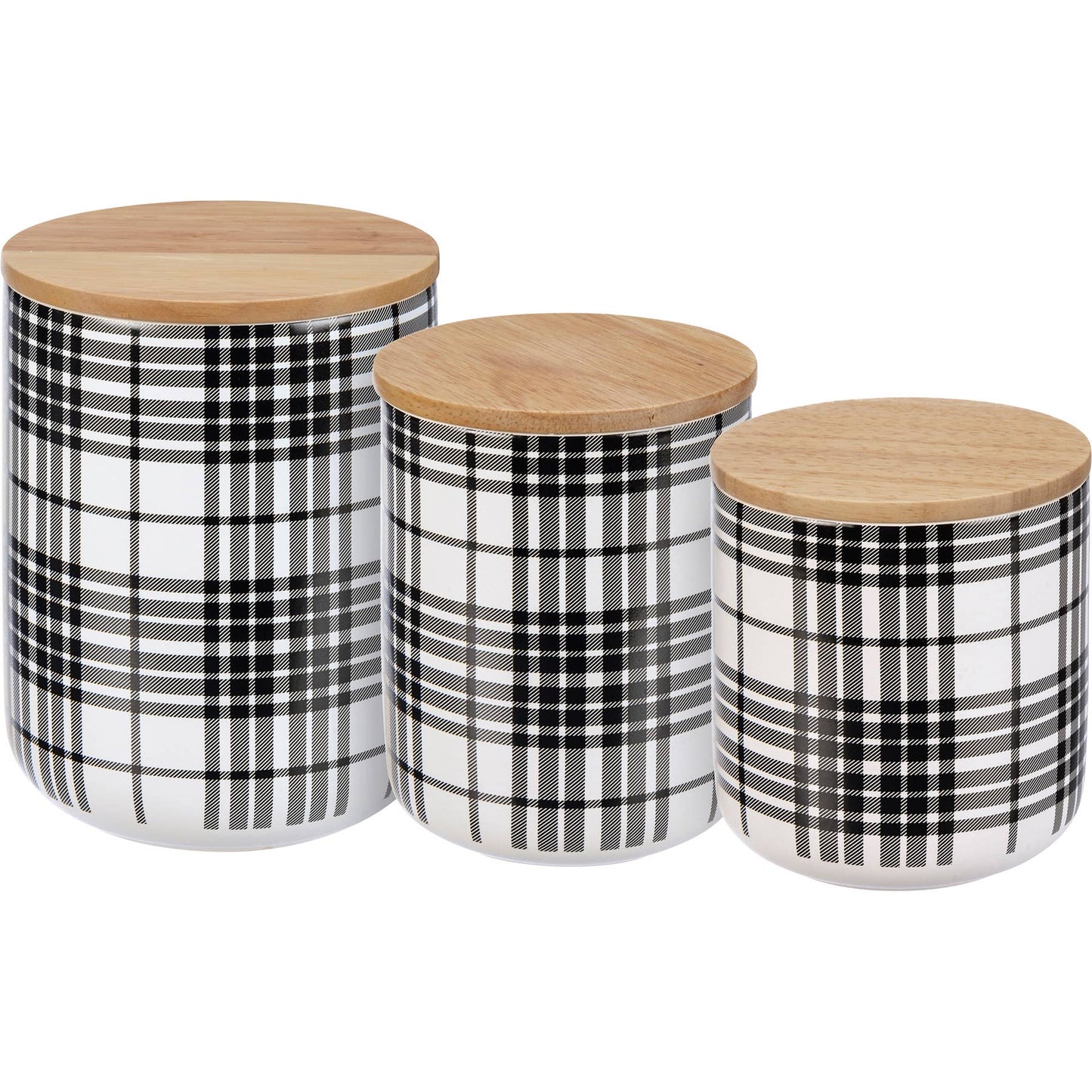 Black Plaid Canister Set - Primitives by Kathy