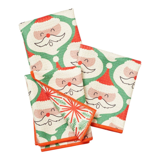 Once Again Home Co. - Mighty Mini Towel (Set of 3) Reversible - Jen Owens Santas