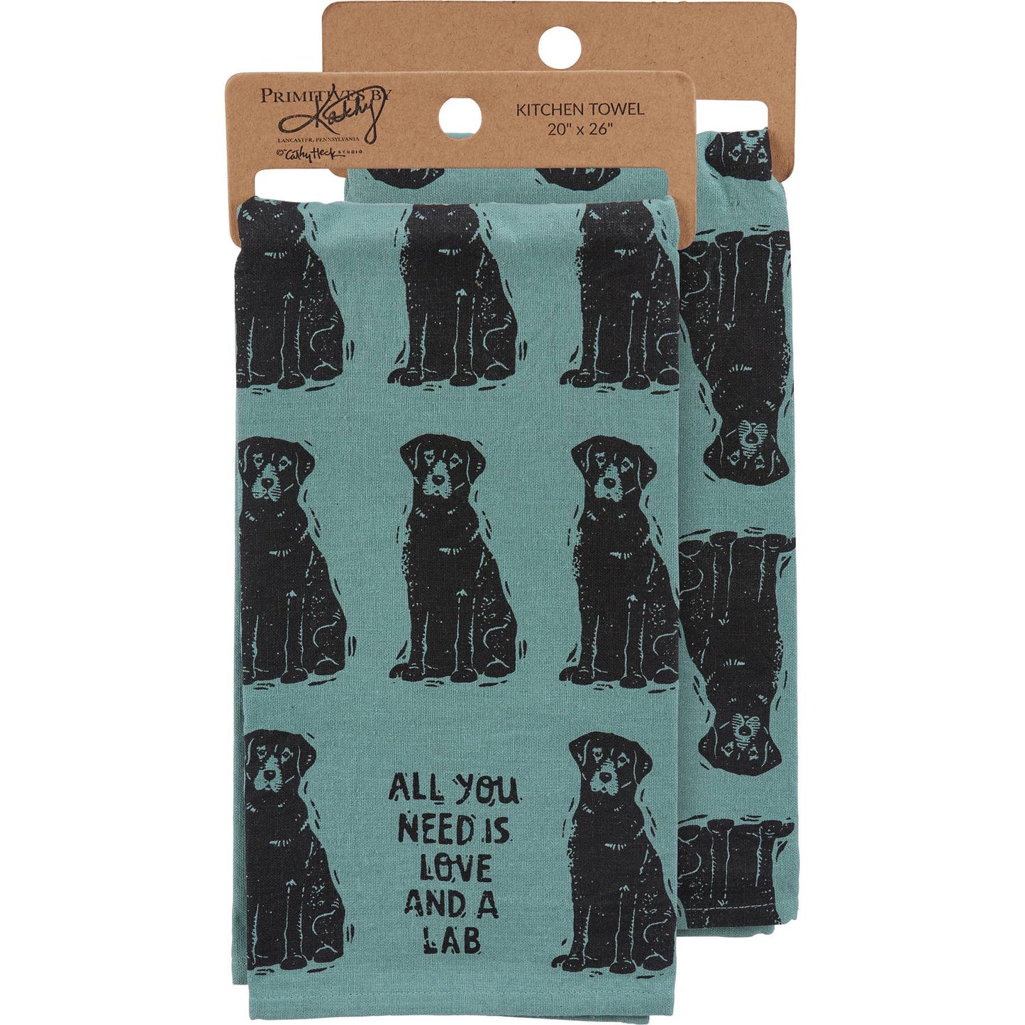 Love And A Lab Kitchen Towel - Primitives by Kathy