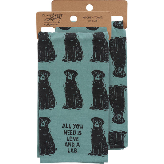 Love And A Lab Kitchen Towel - Primitives by Kathy