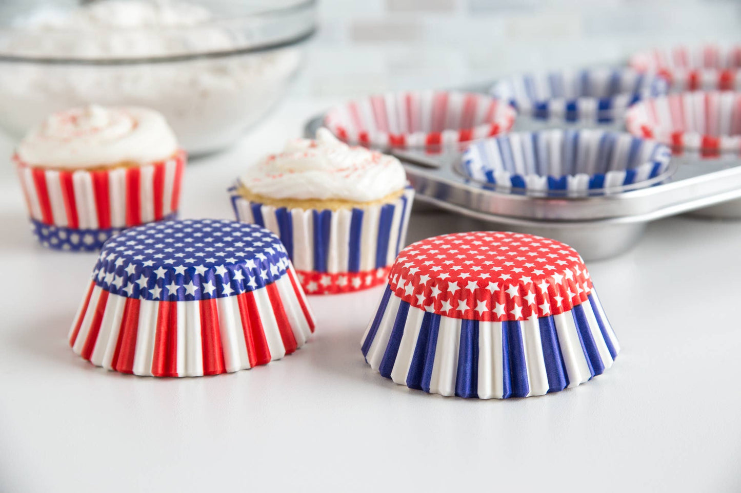 Patriotic Cupcake Liners, 50 Count, 3" x 3" - Fox Run Brands