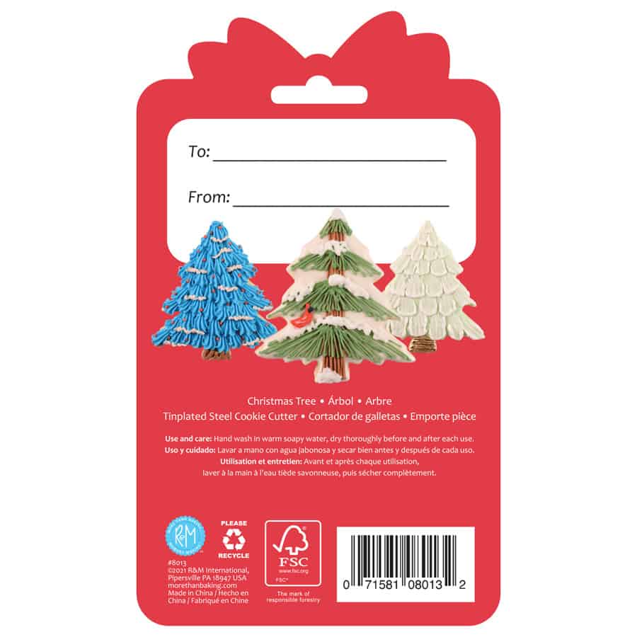 Christmas Tree Cookie Cutter 3.5" Carded - R&M International