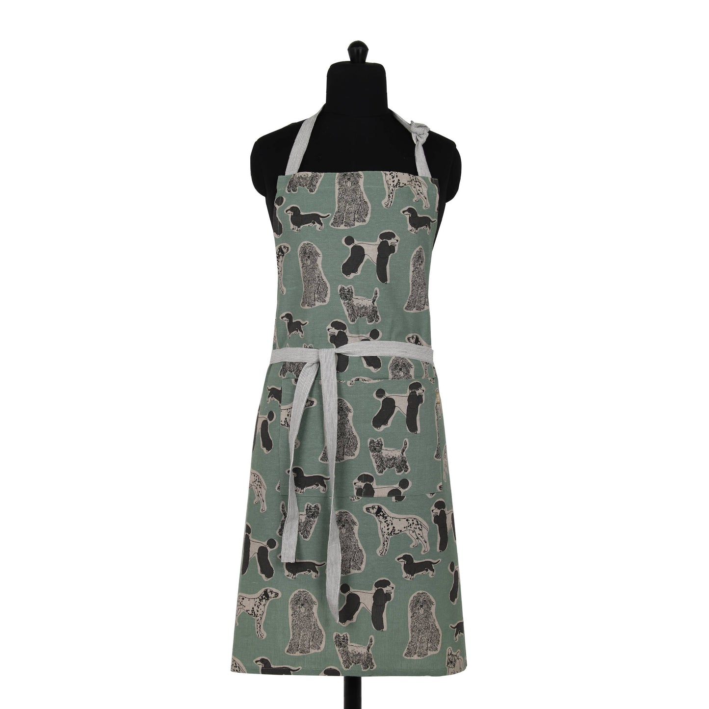 Dog Print Standard Tie Apron - Aqua Storm - Raine & Humble