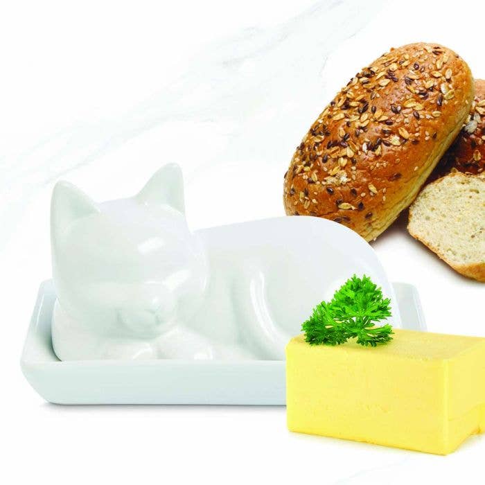 Cat Butter Dish With Lid - HIC Kitchen