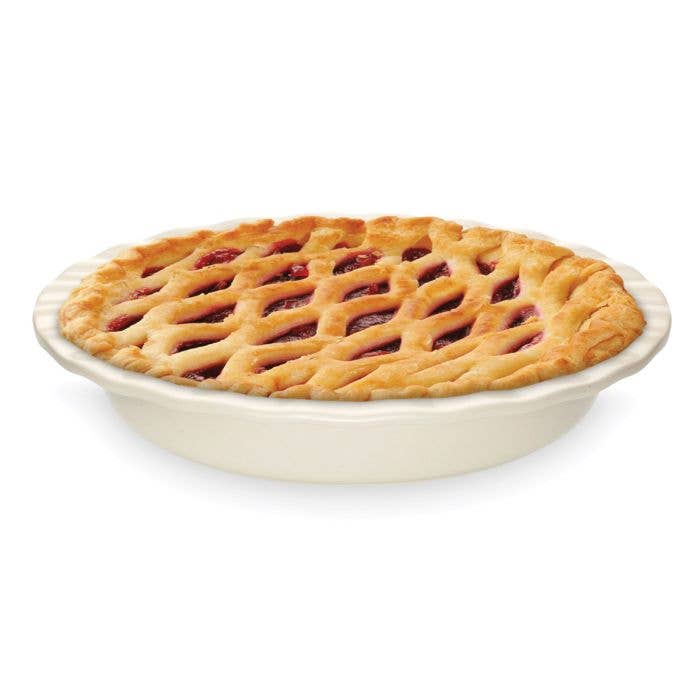 9.5" Ceramic Pie Plate with Scalloped Rim - HIC