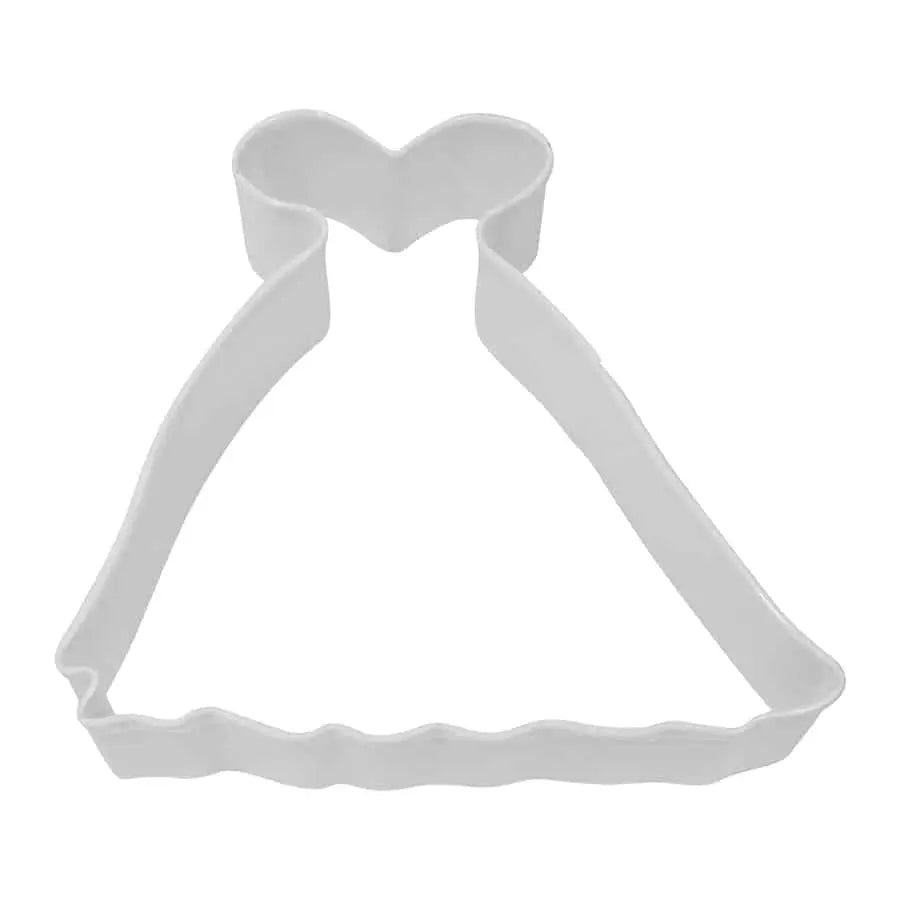 Princess Gown Cookie Cutter, White Polyresin, 4"- R&M