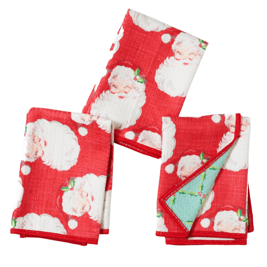 Once Again Home Co. - Mighty Mini Towel (Set of 3) Reversible - Heather Collins Santa Baby