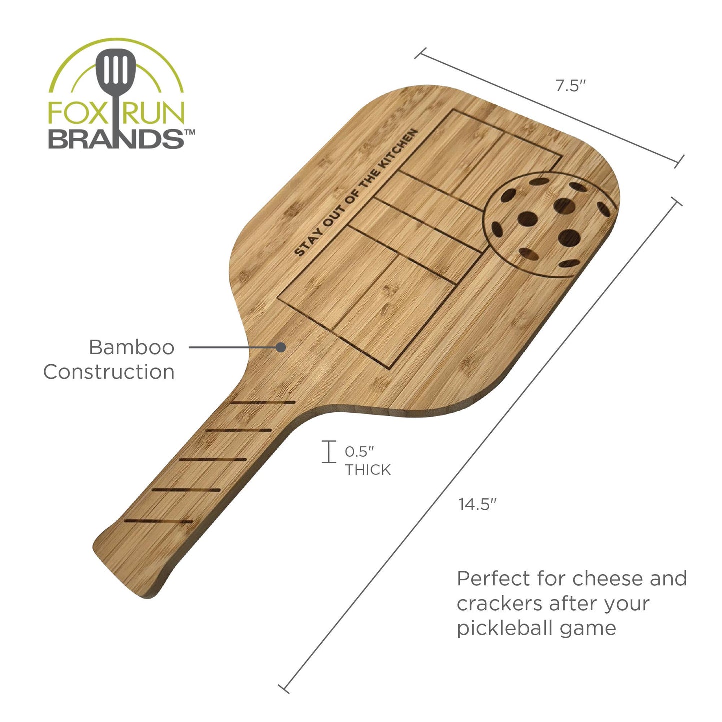 Pickleball Paddle Charcuterie Boards,14.5" - Fox Run