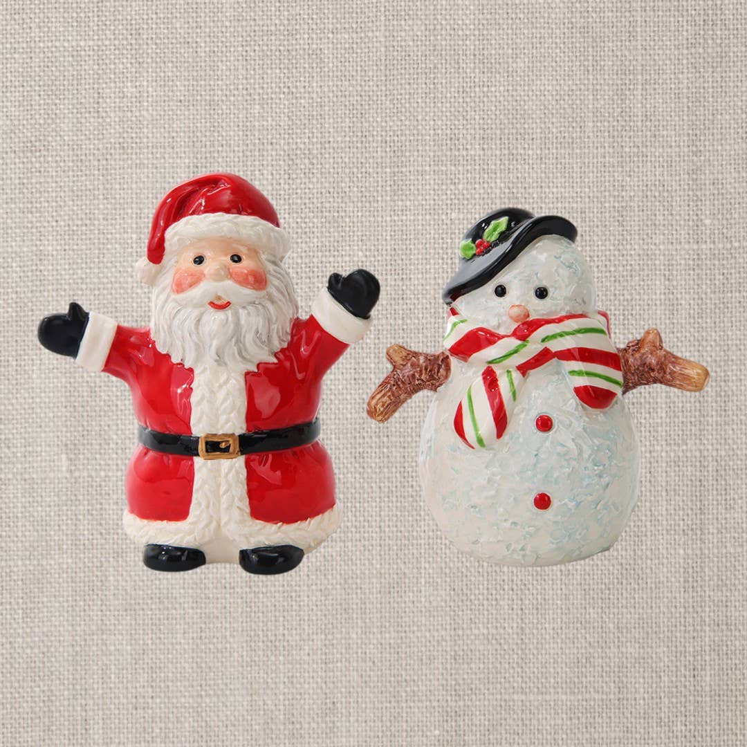 Santa and Snow Man Salt and Pepper Shaker Set - Pacific Trading