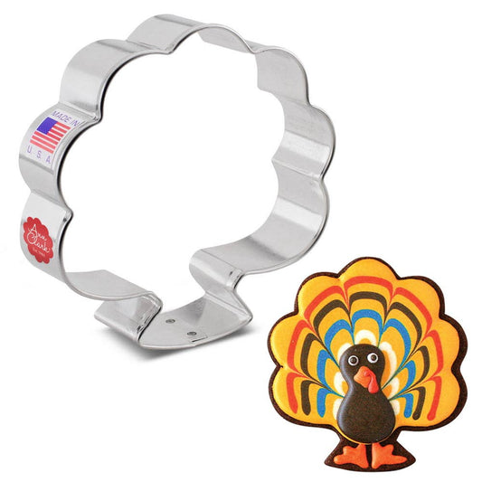 Forward Turkey & Flowers Cookie Cutter, 3 5/8"- Ann Clark