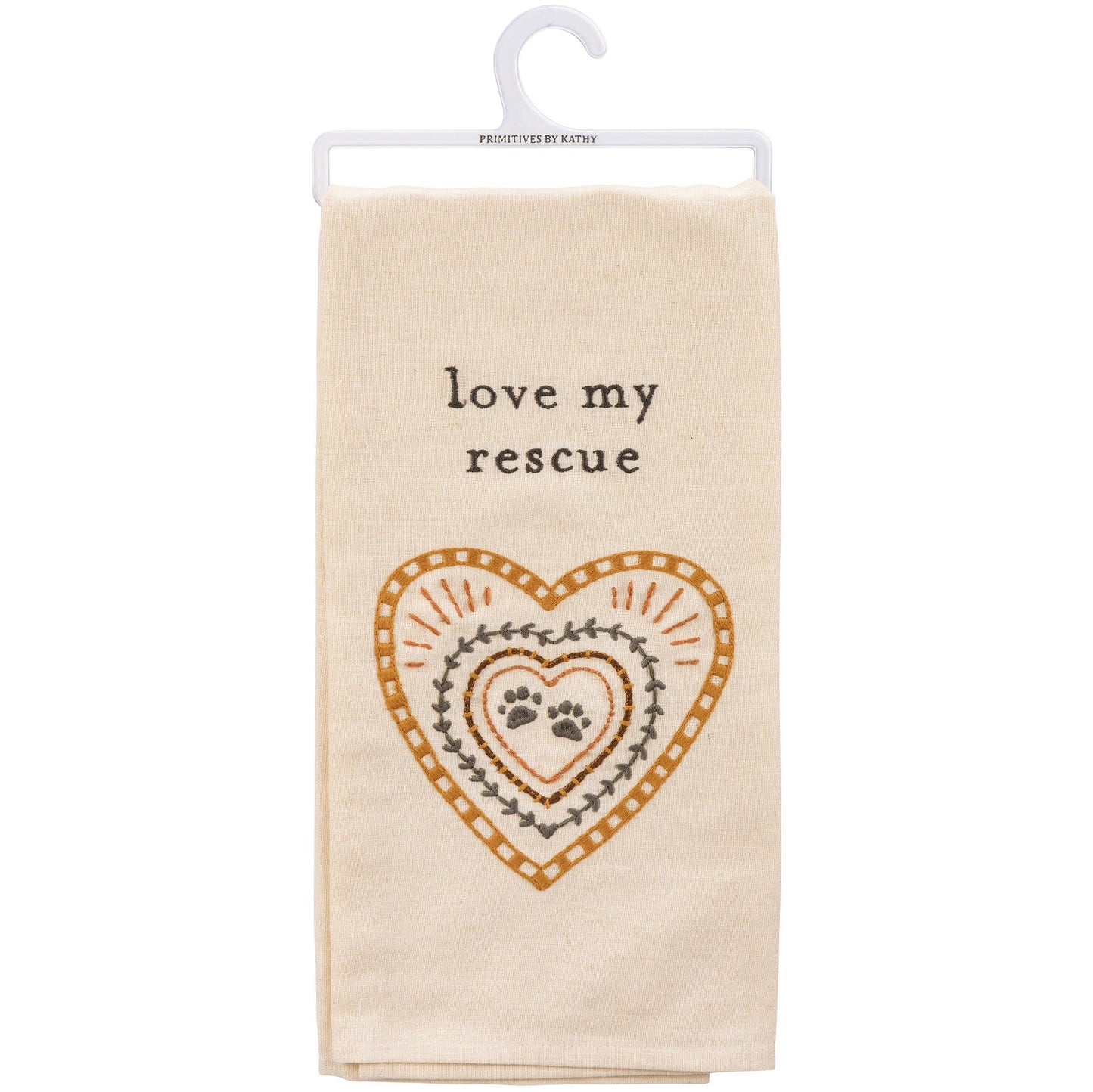 Love My Rescue Kitchen Towel- Primitives by Kathy