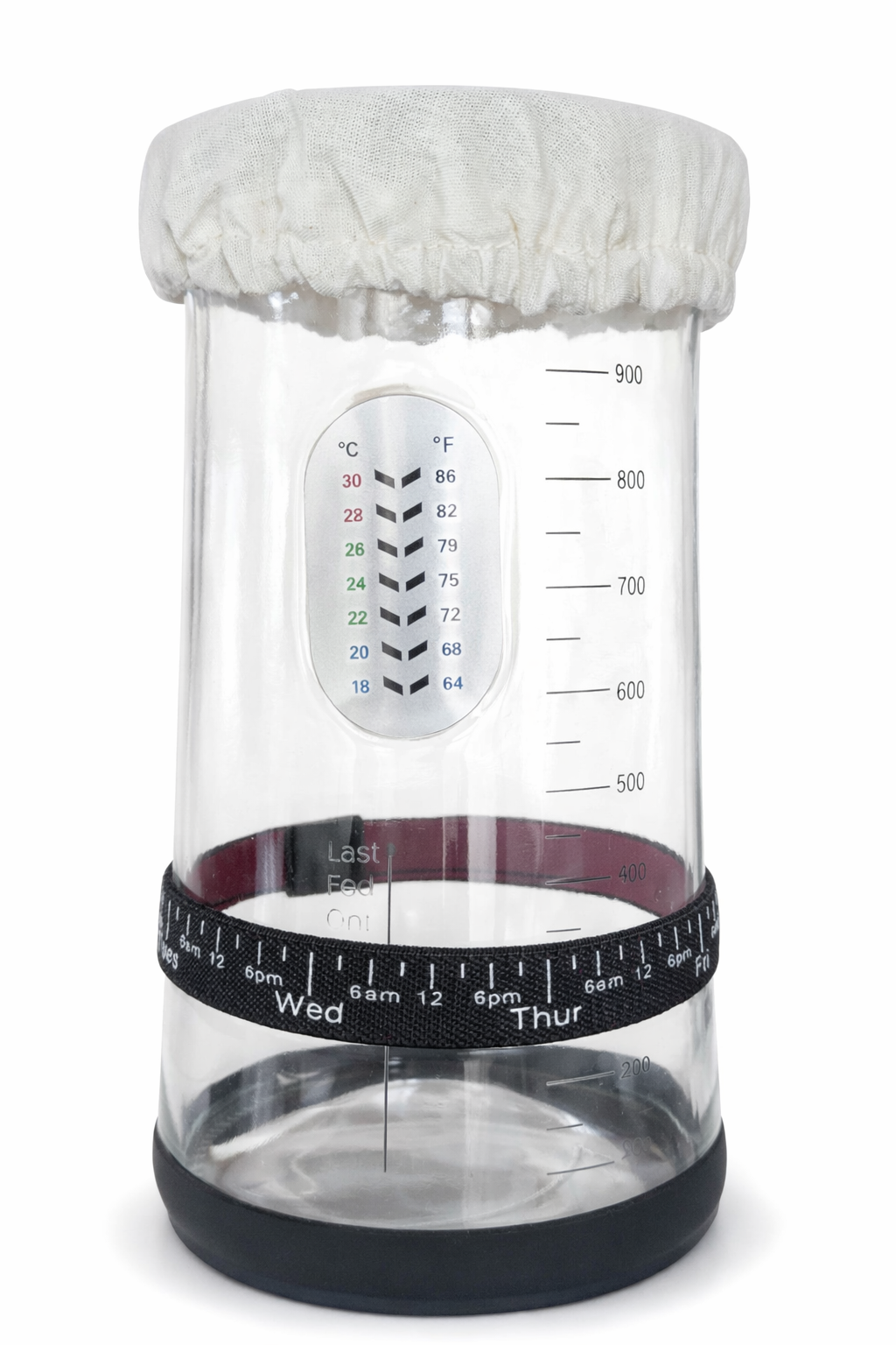 My Rustic Roots - 34oz Sourdough Starter Jar Kit, Feeding Tracker, Temperature