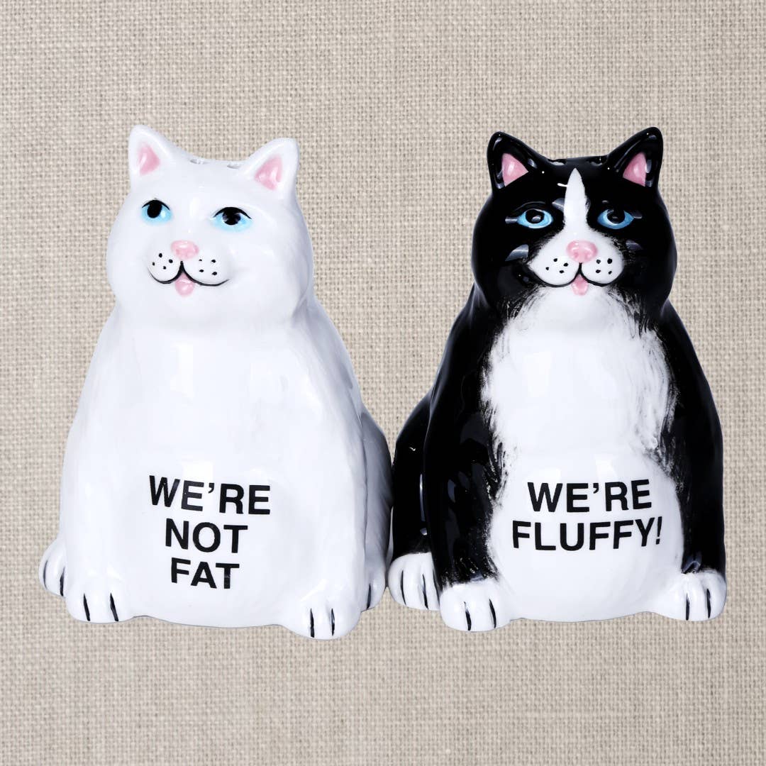 Not Fat Cats Salt and Pepper Shaker Set - Pacific Trading