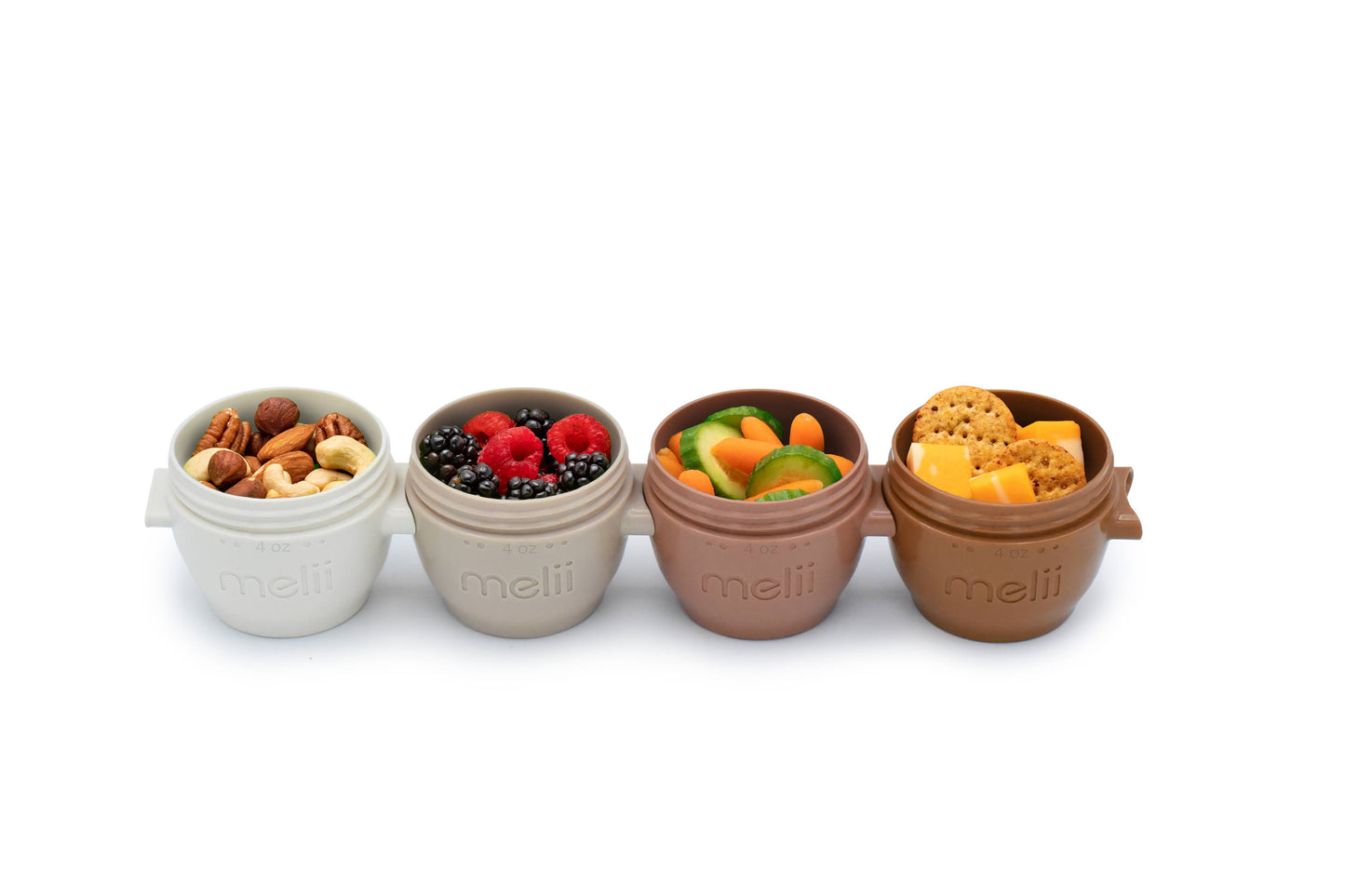 melii - 4oz Snap & Go Pods - 4 Freezer & Snack Containers