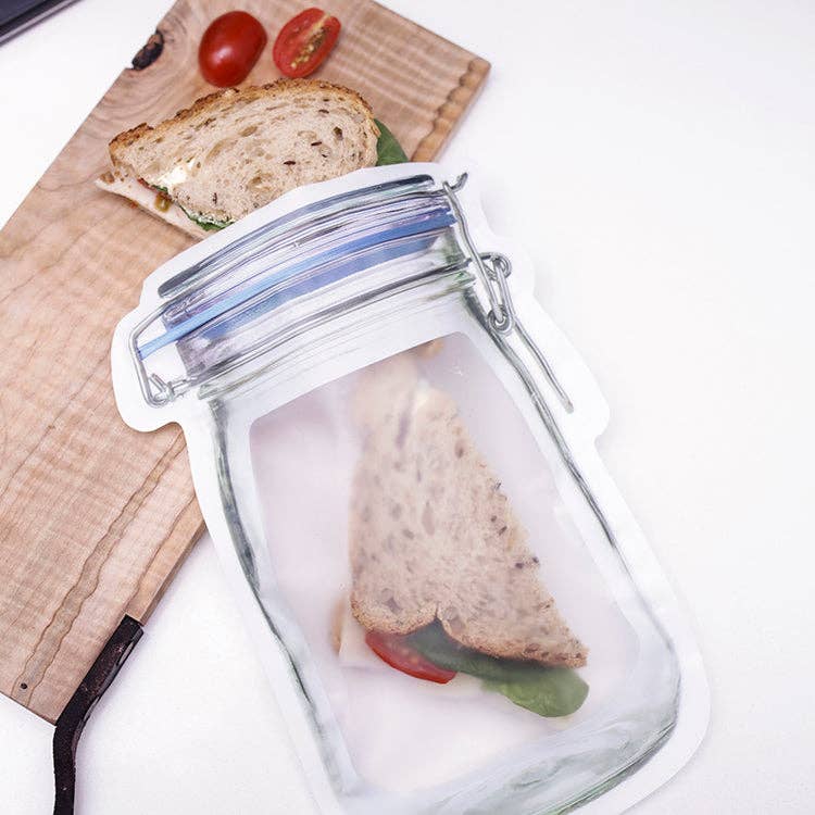 Large Zipper Mason Jar Bag