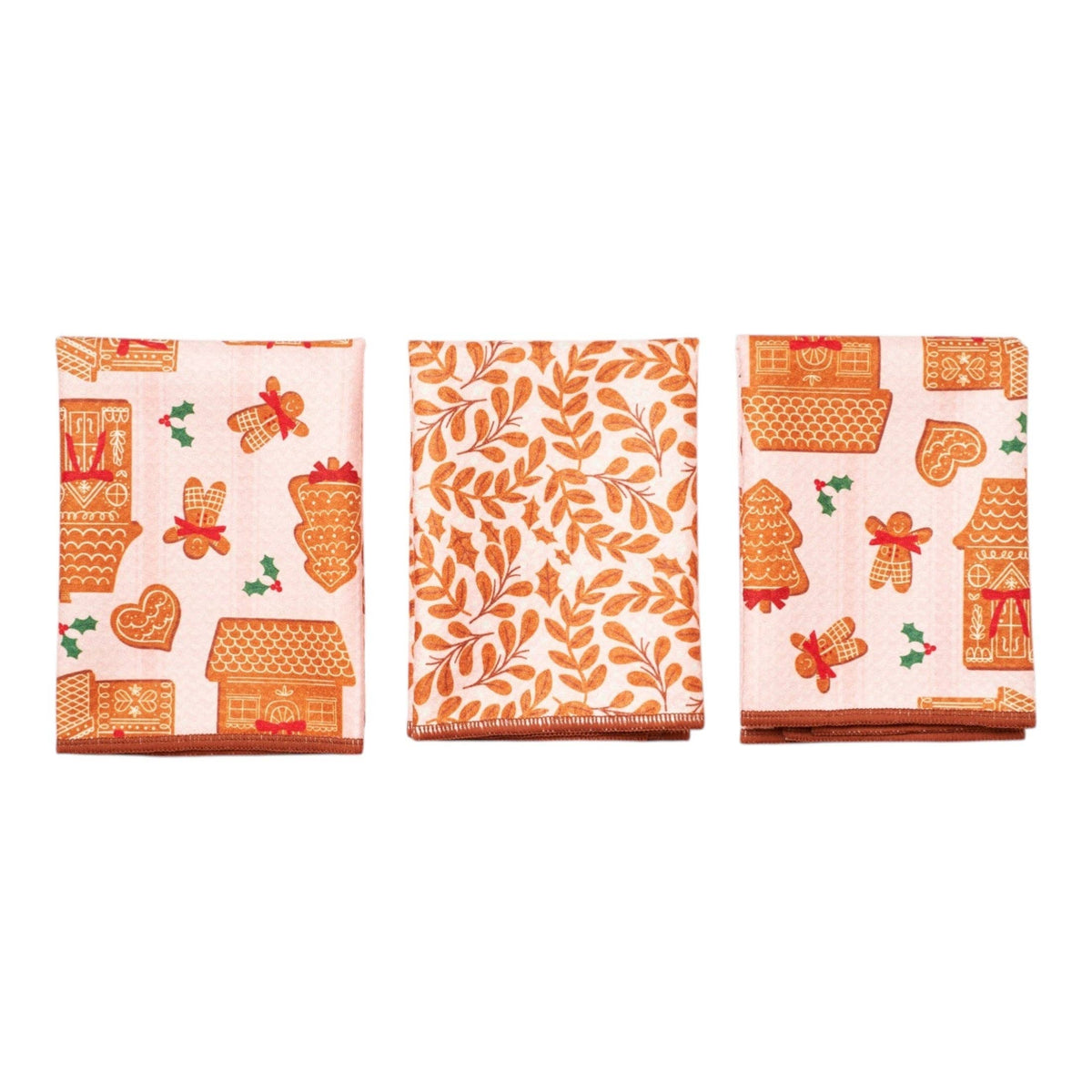 Once Again Home Co. - Mighty Mini Towel (Set of 3) Reversible - Mable Tan Christmas Cookies