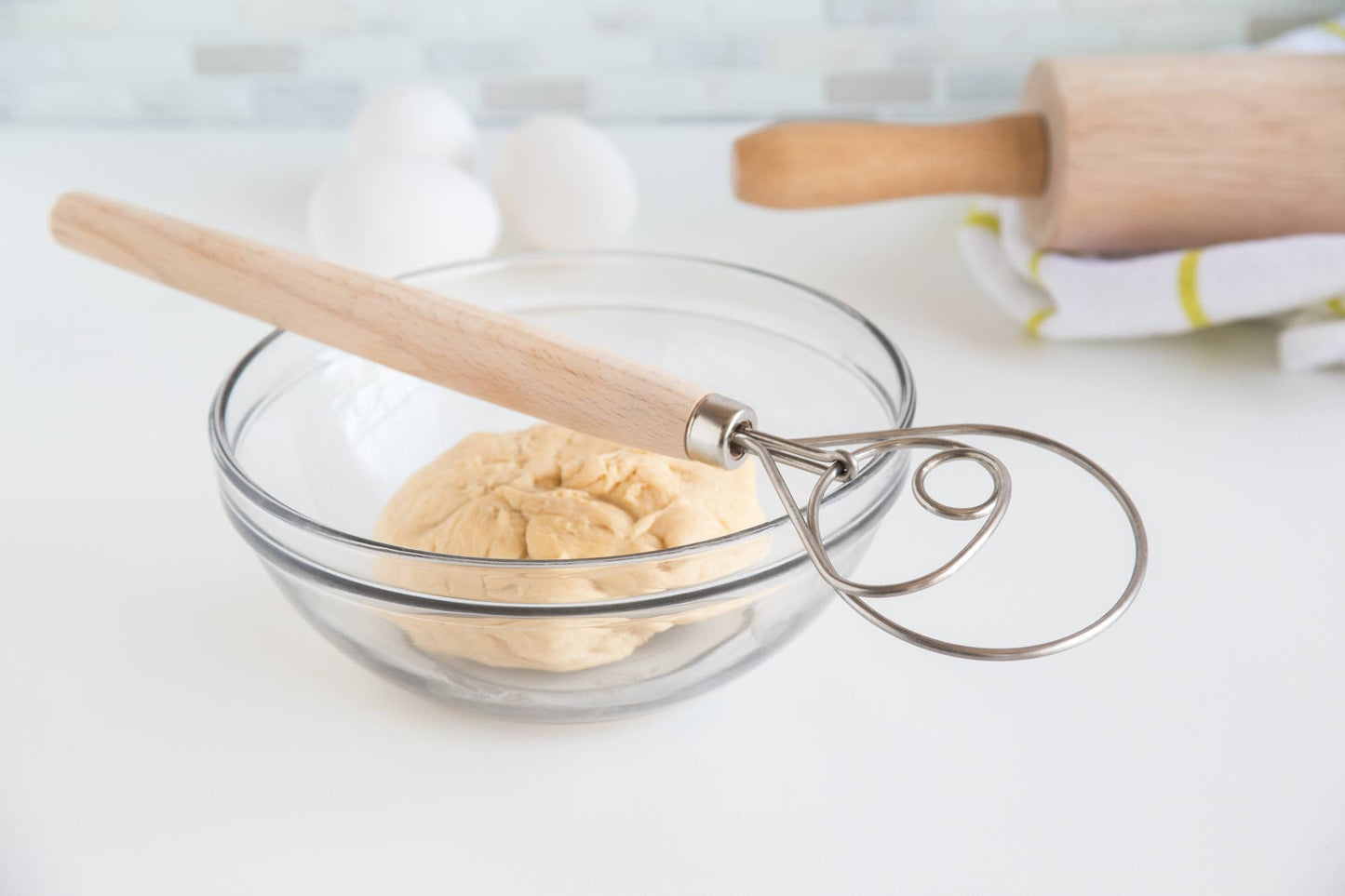 12” Danish Dough Whisk, Stainless Steel and Wood - Fox Run