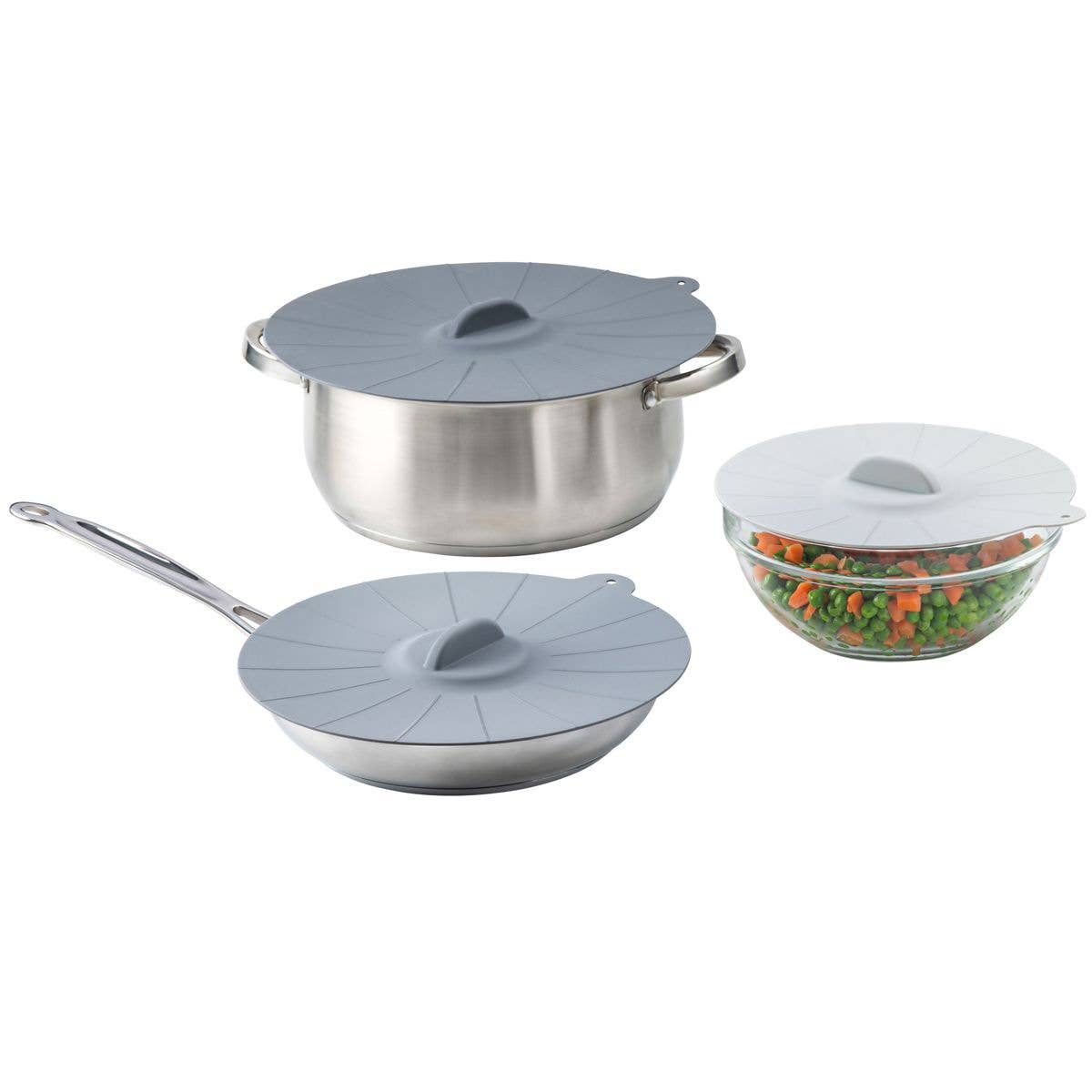 Silicone Cooking & Storage Lids, Set Of 3 - Harold Import Co.