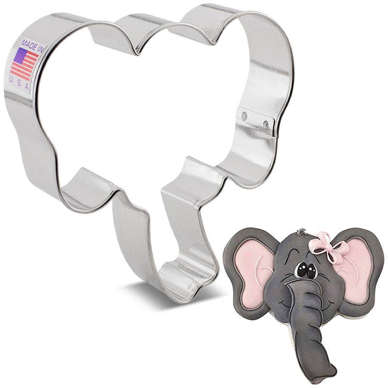 Elephant Face Cookie Cutter, 4"- Ann Clark