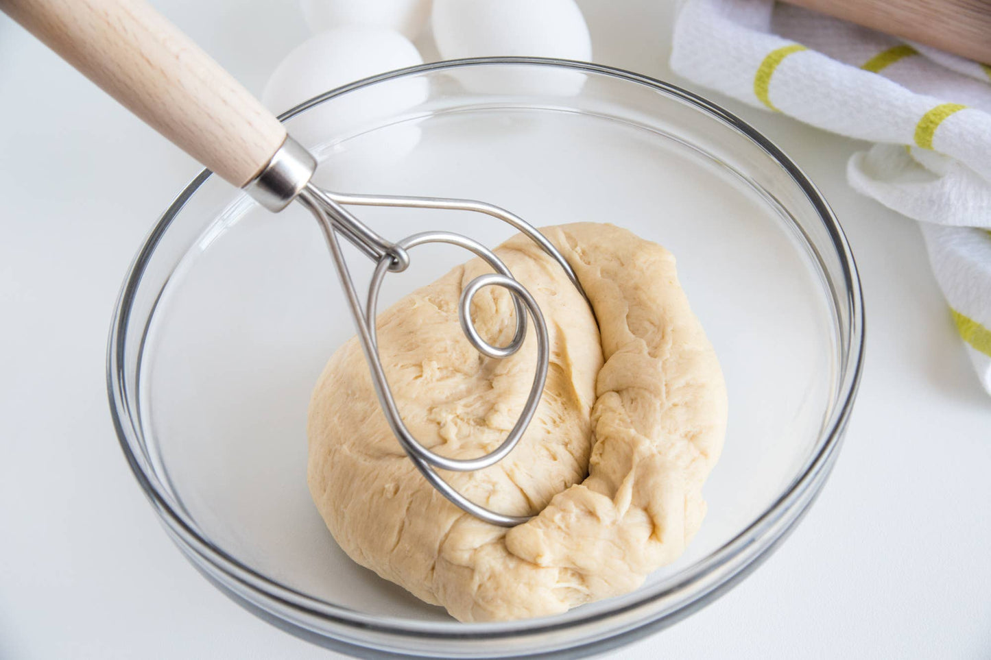 12” Danish Dough Whisk, Stainless Steel and Wood - Fox Run