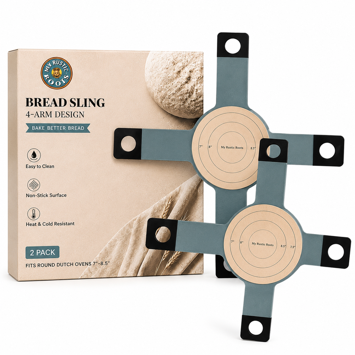 Bread Sling for Dutch Oven Baking, 4-Arm, 2-Pack- My Rustic Roots