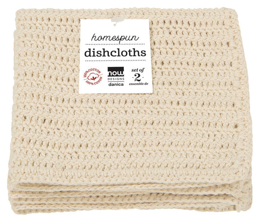 Homespun Natural Crocheted Dishcloths Set of 2 - Now Designs by Danica