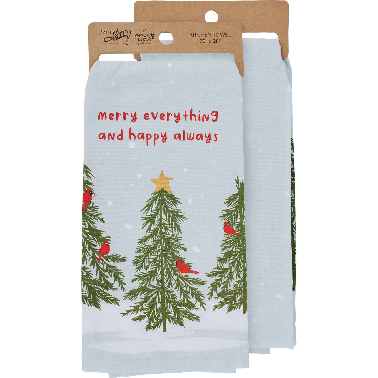 Merry Everything Cardinal Kitchen Towel - Primitives by Kathy