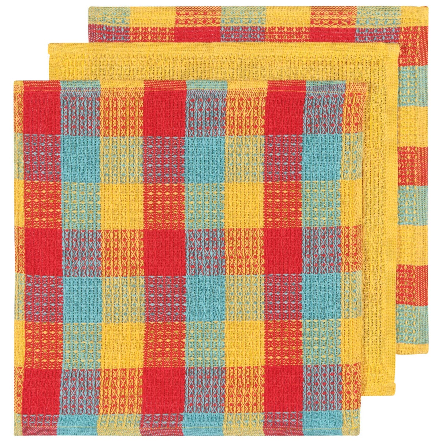 Check Lemon Yellow Waffle Dishcloths Set of 3 - Now Designs by Danica