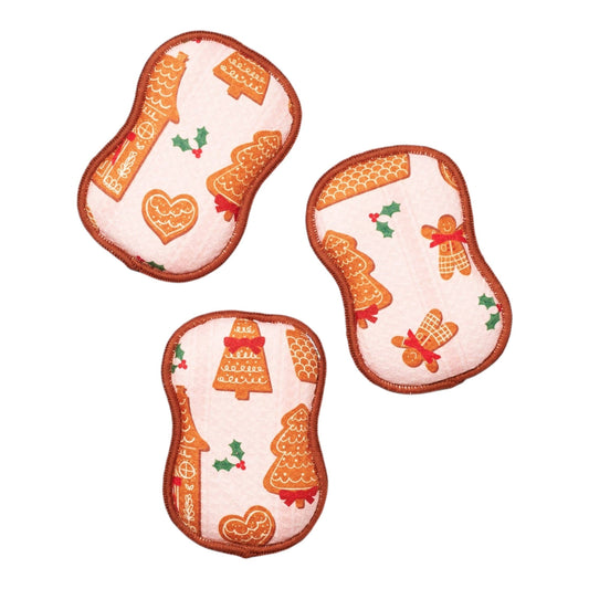 Once Again Home Co. - RE:usable Sponges (Set of 3) - Mable Tan Christmas Cookies