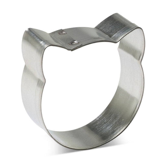 Mini Round Cat Face Cookie Cutter, 1.5"